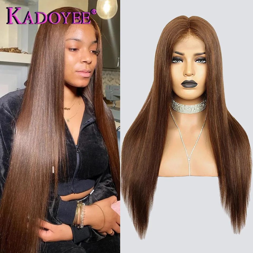 Dark Brown Lace Front Wig Human Hair 13x4 Lace Frontal Wig Pre Plucked Baby Hair Malaysia Remy Brown Straight Wig For Women 250%
Dark Brown Lace Front Wig Human Hair 13x4 Lace Frontal Wig Pre Plucked Baby Hair Malaysia Remy Brown Straight Wig For Women 250%