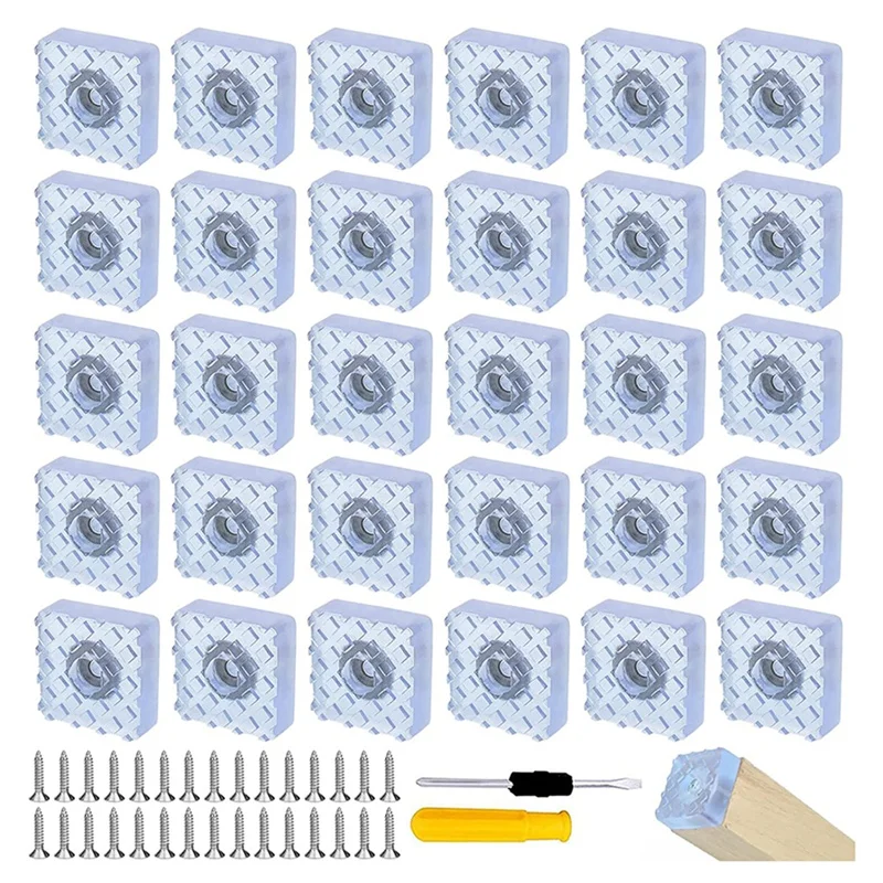 30 Pack Screw-On Rubber Feet Square Rubber Buffer 30 X 30 Mm Protection Pads For Furniture Protection With Screwdriver
30 Pack Screw-On Rubber Feet Square Rubber Buffer 30 X 30 Mm Protection Pads For Furniture Protection With Screwdriver