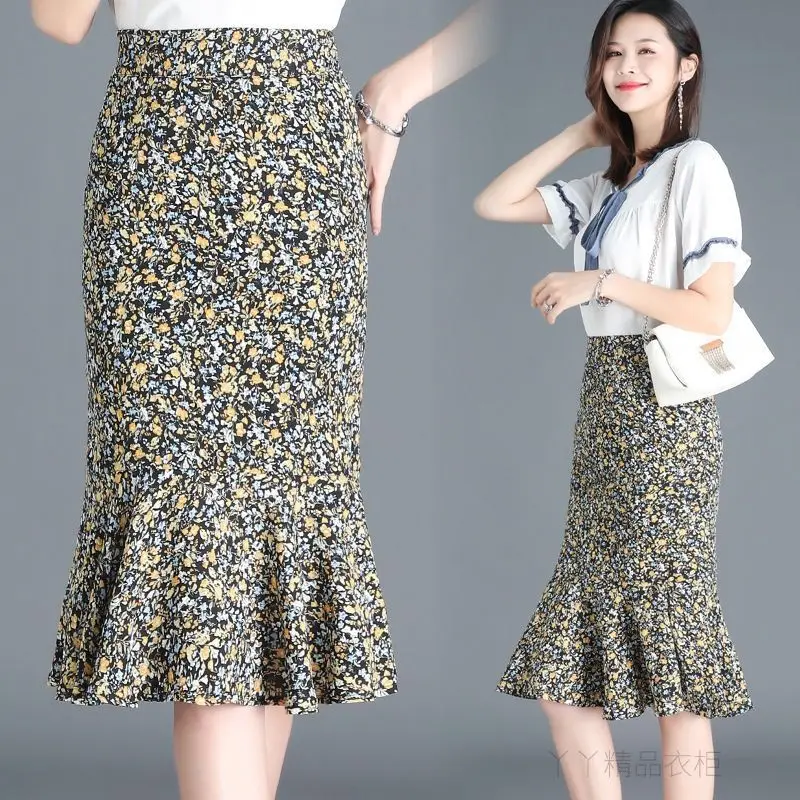 Women 2022 Summer New High Waist Midi Skirts Female Floral Print Ruffles Skirt Fashion Ladies Package Hip Mermaid Skirts H68
Women 2022 Summer New High Waist Midi Skirts Female Floral Print Ruffles Skirt Fashion Ladies Package Hip Mermaid Skirts H68