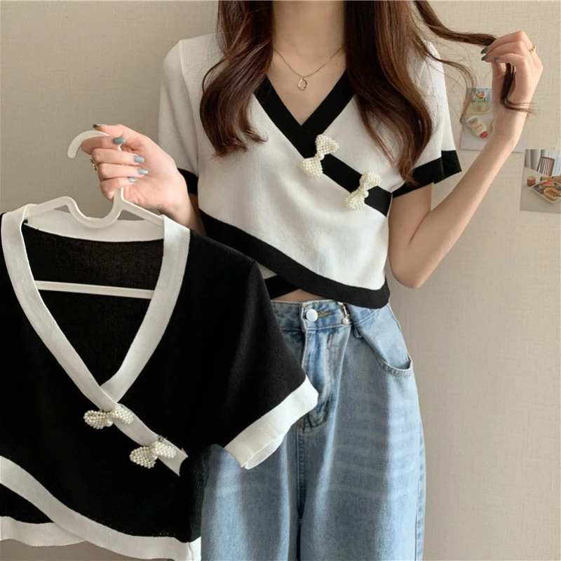 T-shirts Women Cropped Patchwork Summer Design Simple Slim All-match Casual Harajuku Sweet Girls Stylish Tops Tees Ulzzang Daily
T-shirts Women Cropped Patchwork Summer Design Simple Slim All-match Casual Harajuku Sweet Girls Stylish Tops Tees Ulzzang Daily
