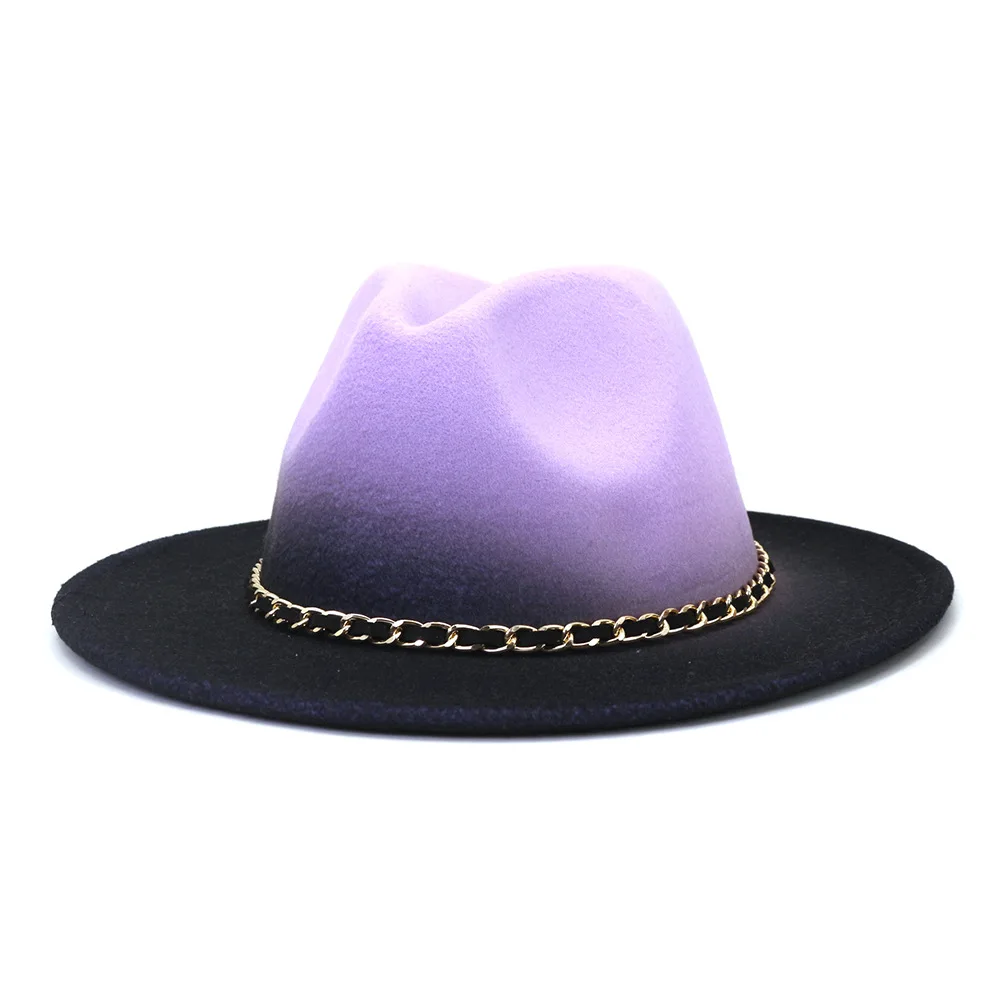 2021 High Quality Wholesale Winter Women Chain Belt Fedora Hat Wide Brim Church Derby Top Hat Panama Men British Jazz Cap
2021 High Quality Wholesale Winter Women Chain Belt Fedora Hat Wide Brim Church Derby Top Hat Panama Men British Jazz Cap
