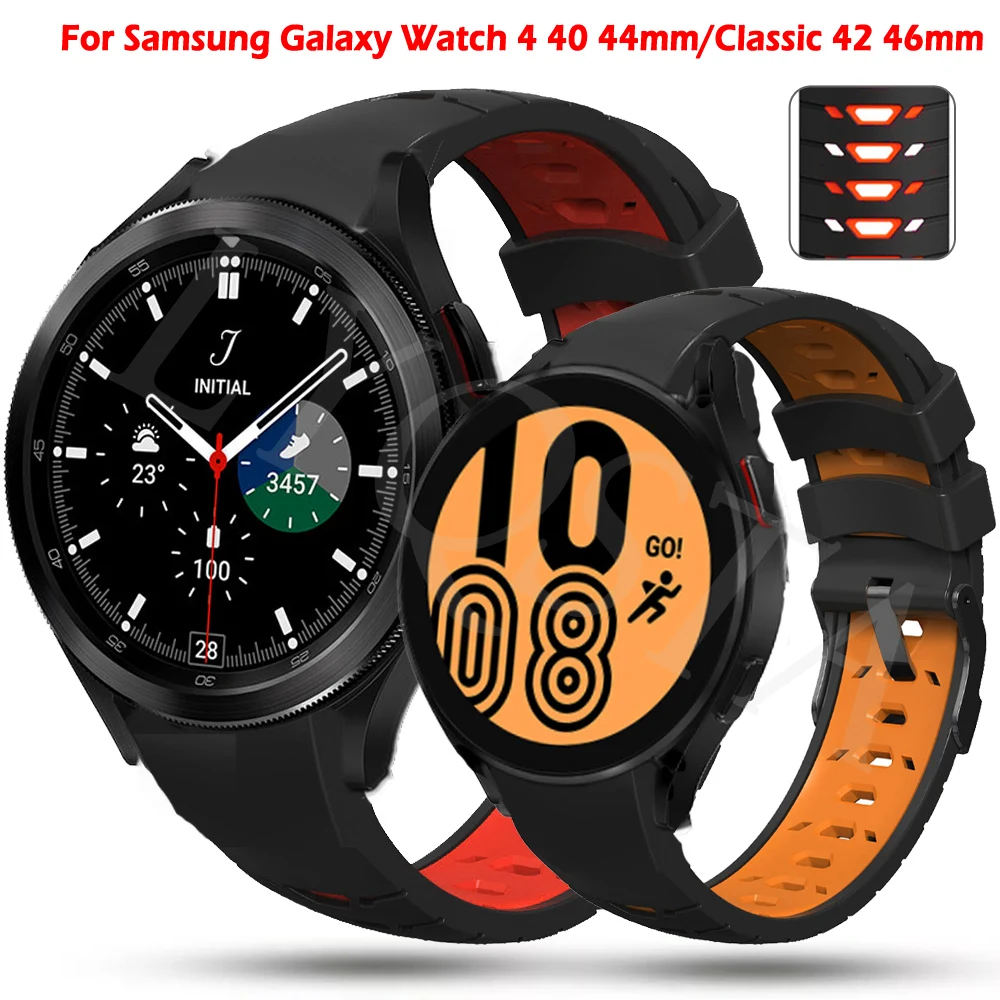 20MM Silicone Watchband Strap For Samsung Galaxy Watch 4 40mm 44mm Bracelet Replacement Watch4 Classic 42 46mm Band Accessories
20MM Silicone Watchband Strap For Samsung Galaxy Watch 4 40mm 44mm Bracelet Replacement Watch4 Classic 42 46mm Band Accessories