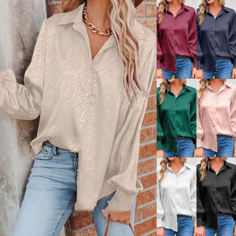Women's dress Spring/Summer 2023 solid color lapel temperament commuter long sleeve women's shirt
Women's dress Spring/Summer 2023 solid color lapel temperament commuter long sleeve women's shirt