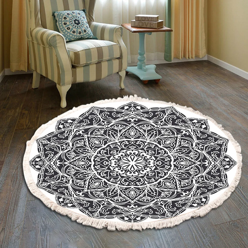 Retro Bohemian Living Room Carpet Home Decor Round Carpet Hand Woven Cotton Linen Carpet Rug Bedside Rug Geometric Floor Mat
Retro Bohemian Living Room Carpet Home Decor Round Carpet Hand Woven Cotton Linen Carpet Rug Bedside Rug Geometric Floor Mat
