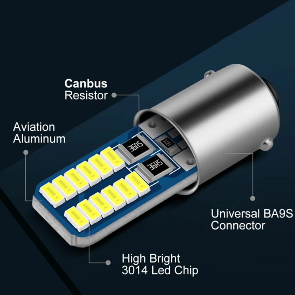 2PCS BA9S T4W H6W LED Bulbs Canbus 4014 24 SMD No Error Interior Reading Lights Car Parking Light License Plate Bulbs White 12V
2PCS BA9S T4W H6W LED Bulbs Canbus 4014 24 SMD No Error Interior Reading Lights Car Parking Light License Plate Bulbs White 12V