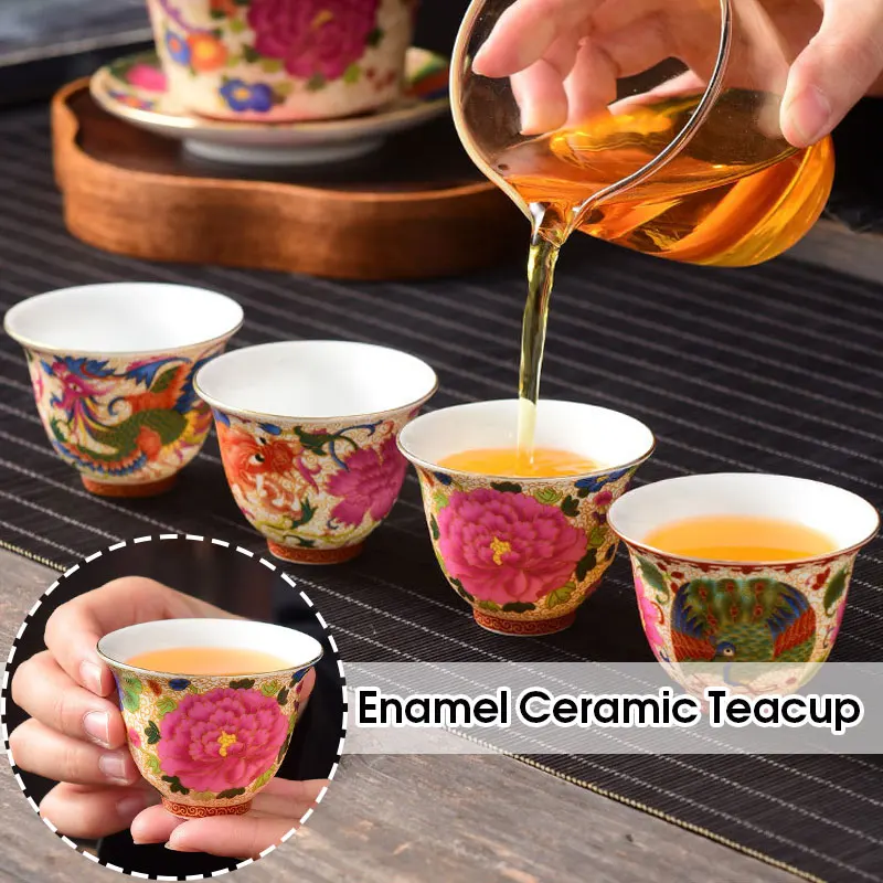Vintage Ceramic Teaset Tea Cup Enamel Painted Flower Tea Cup Travel Portable Tea Set Gift Office Household Drinking Utensils
Vintage Ceramic Teaset Tea Cup Enamel Painted Flower Tea Cup Travel Portable Tea Set Gift Office Household Drinking Utensils
