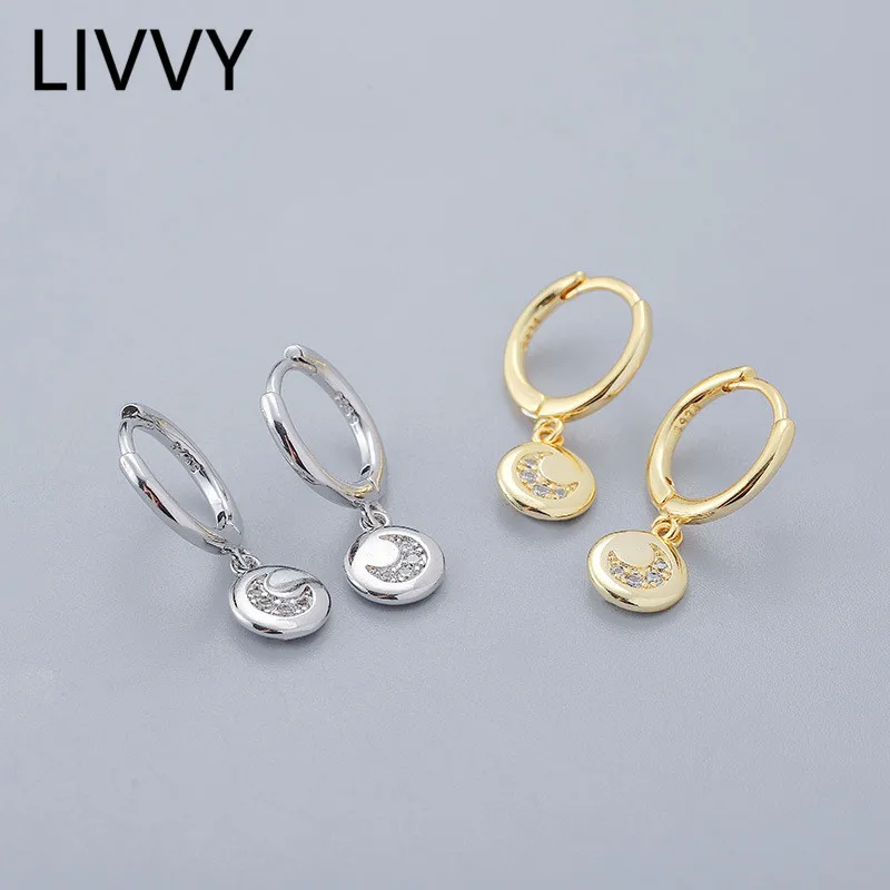 LIVVY Silver Color Round Brand Sparkling Moon Zircon Earrings for Women Trendy Elegant Wedding Party Jewelry Gifts
LIVVY Silver Color Round Brand Sparkling Moon Zircon Earrings for Women Trendy Elegant Wedding Party Jewelry Gifts