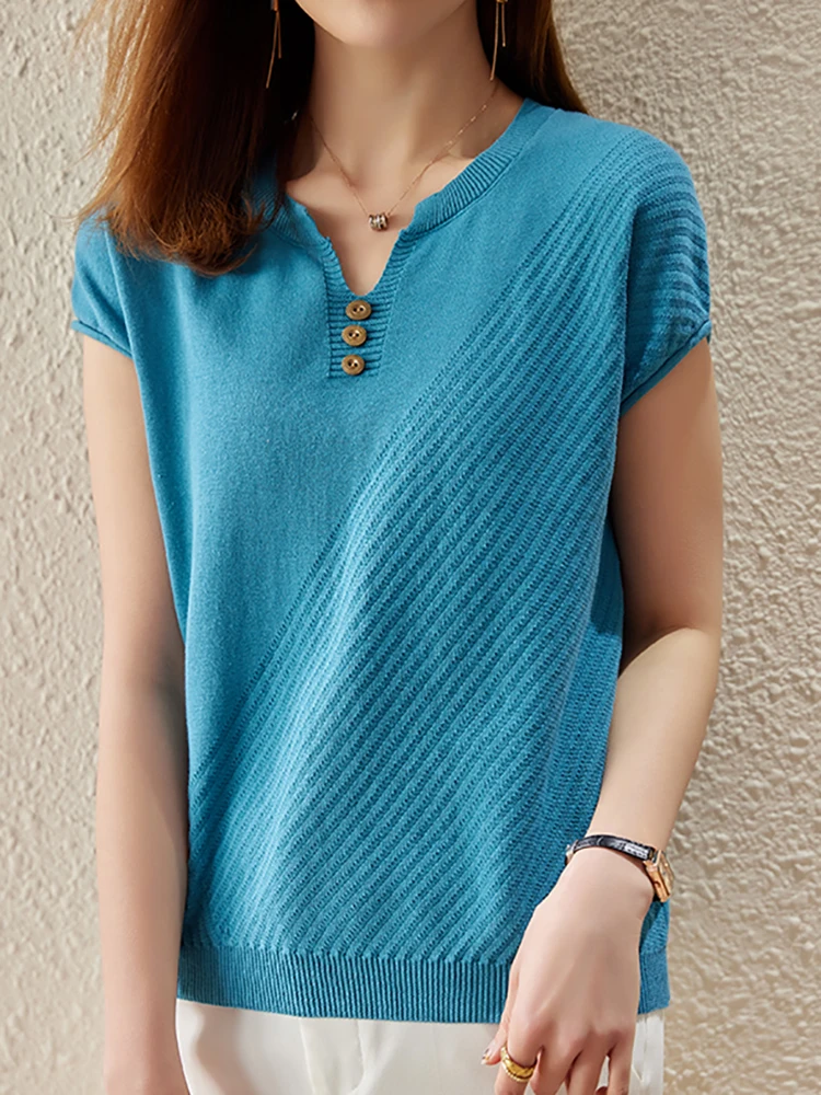 Knitted Women T Shirt Short Sleeve Tee Shirt Femme 2022 Summer Tops T Shirts Tshirt Woman Korean Style Clothes Camisetas Mujer
Knitted Women T Shirt Short Sleeve Tee Shirt Femme 2022 Summer Tops T Shirts Tshirt Woman Korean Style Clothes Camisetas Mujer