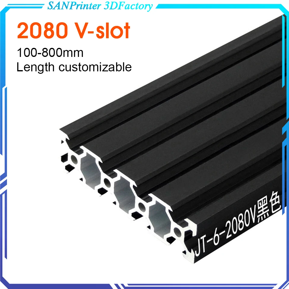 2080 V-Slot Black Aluminum Profile European Standard Anodized 100-1000mm For CNC Laser Engraving Machine Tool Woodworking DIY
2080 V-Slot Black Aluminum Profile European Standard Anodized 100-1000mm For CNC Laser Engraving Machine Tool Woodworking DIY