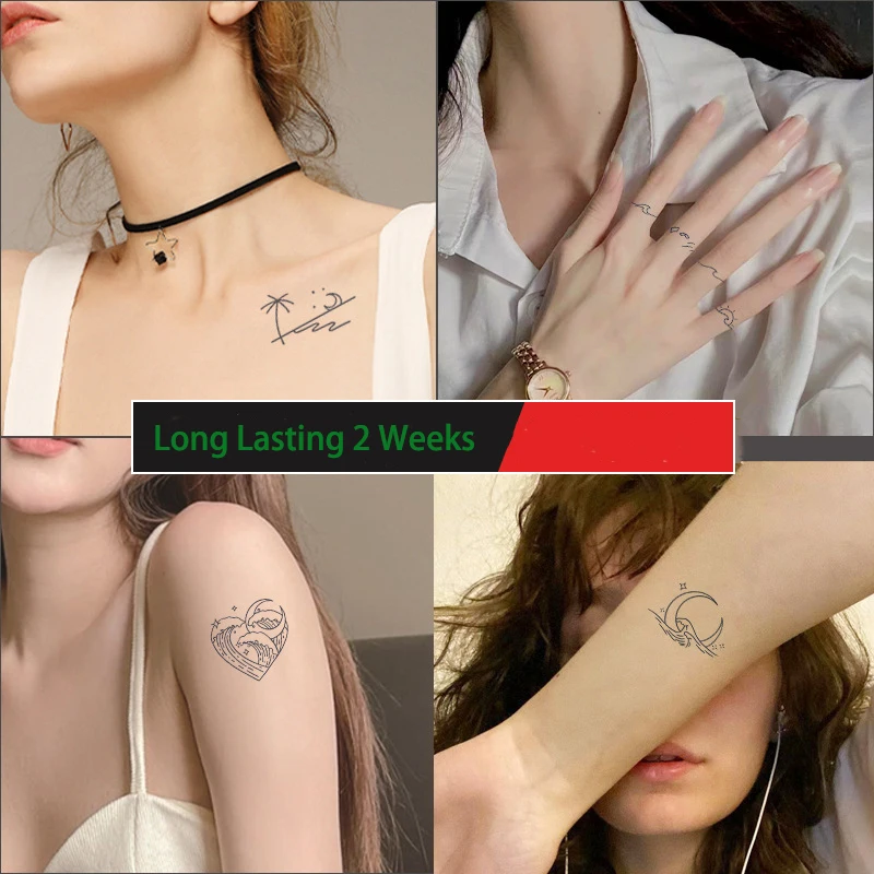 Long Lasting 2 Week Waterproof Tattoo Small Design Finger Collarbone Arm Herbal Juice Tattoo Sticker
Long Lasting 2 Week Waterproof Tattoo Small Design Finger Collarbone Arm Herbal Juice Tattoo Sticker