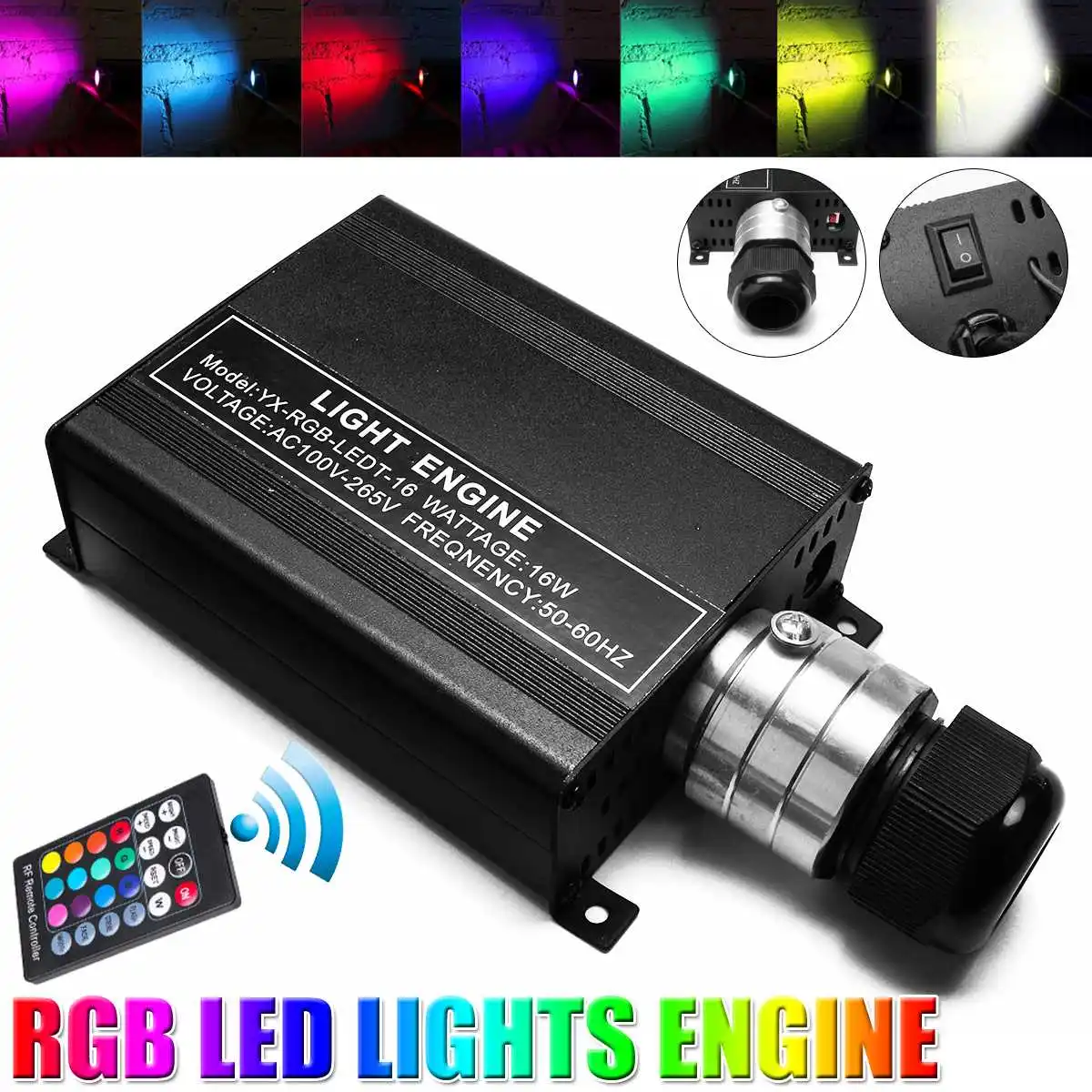 Высокояркий RGB светодиодный светильник 16 Вт, волоконно-оптический светильник с двигателем с пультом дистанционного управления 24 клавиши, в... 
Высокояркий RGB светодиодный светильник 16 Вт, волоконно-оптический светильник с двигателем с пультом дистанционного управления 24 клавиши, в...
