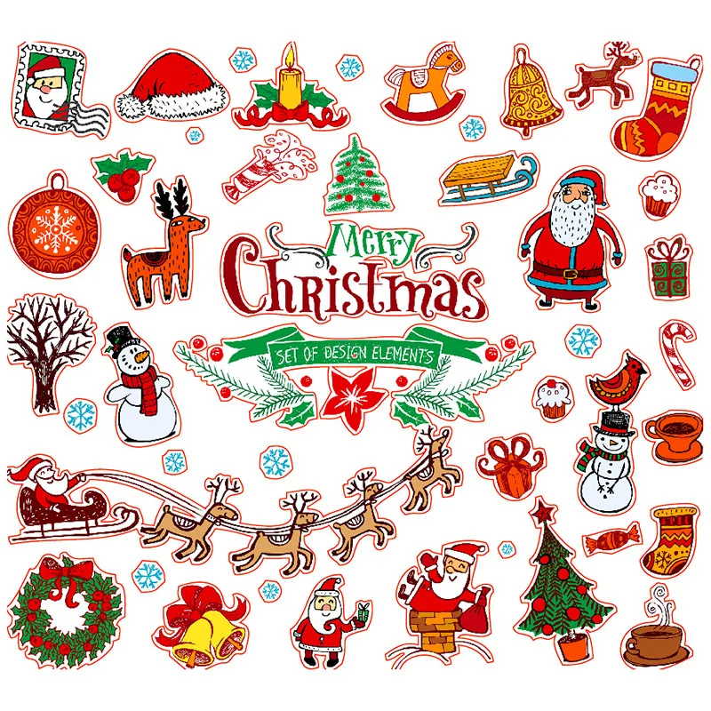 50 шт. рождественские милые Мультяшные графические наклейки Санта Клаус Новогодние украшения водостойкие гитара ноутбук скутер цвет ПВХ 
50 шт. рождественские милые Мультяшные графические наклейки Санта Клаус Новогодние украшения водостойкие гитара ноутбук скутер цвет ПВХ