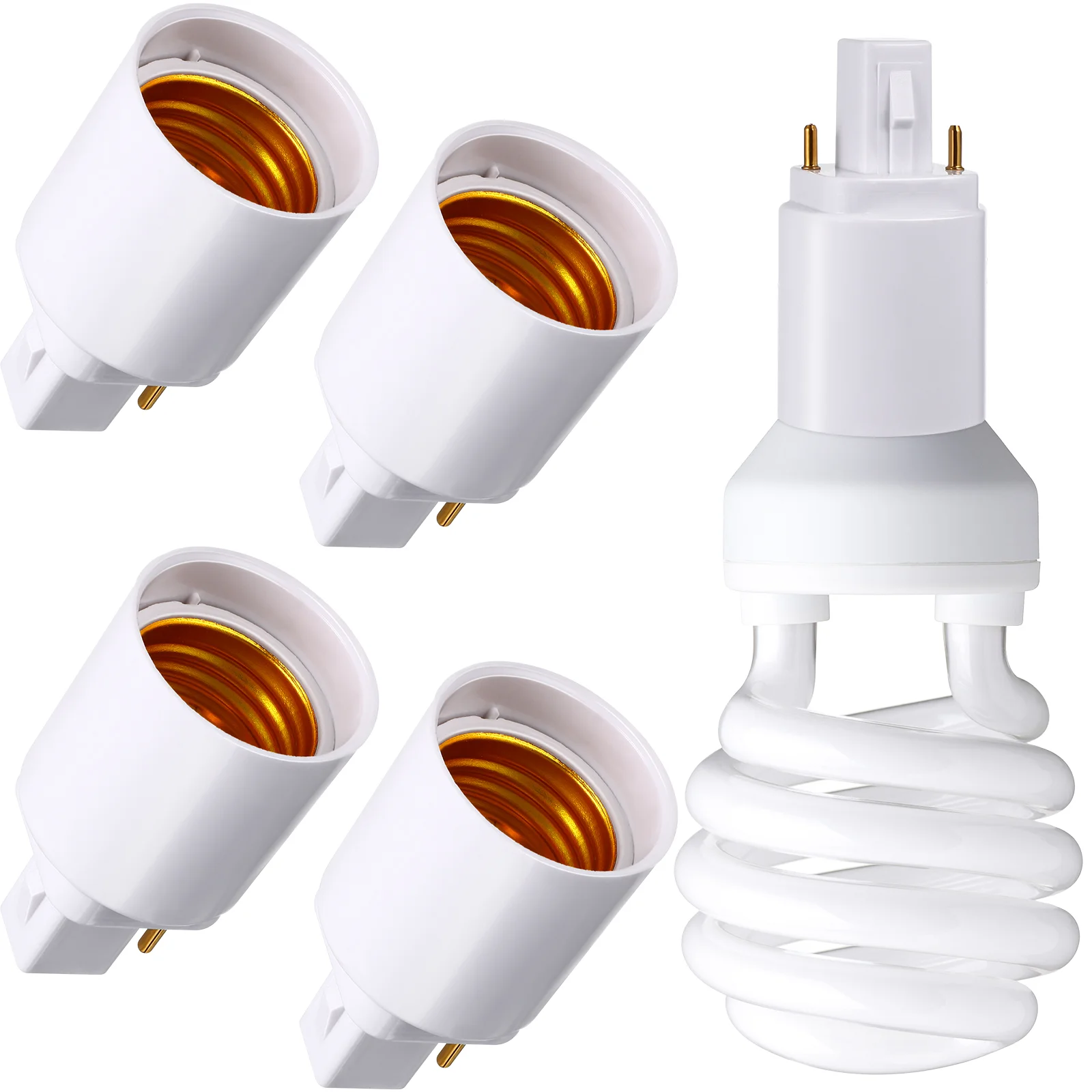 

4 Pcs G24d Conversion Lamp Head Light Bulb Adapter Electrical Switches Socket Extension Extender Product Holder