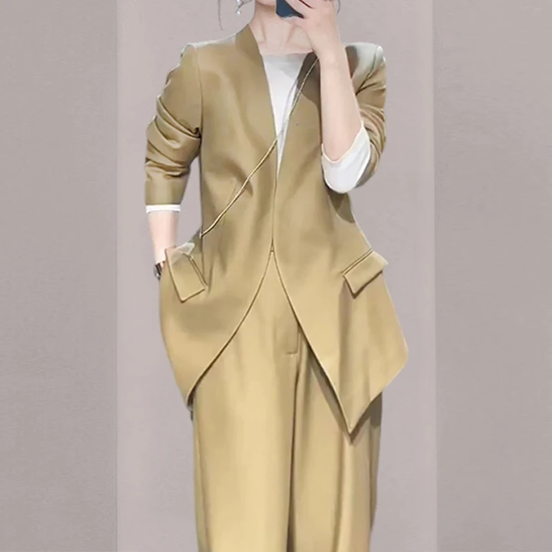 Spring Autumn 2023 New Fashion Suits Chic Slim Women Two-piece Set Blazer Straight Pants Leisure Party Youth 2-piece Set Suit
Spring Autumn 2023 New Fashion Suits Chic Slim Women Two-piece Set Blazer Straight Pants Leisure Party Youth 2-piece Set Suit