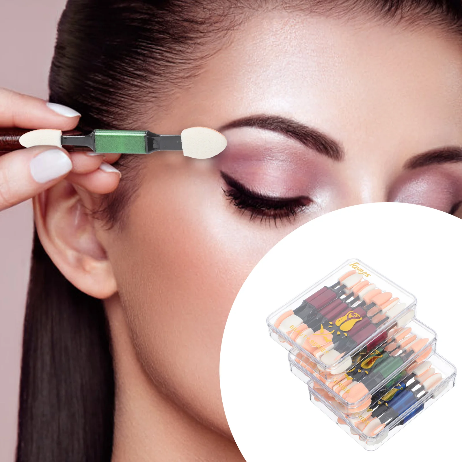 

Makeup Sponge Brush Eyeshadow Brushes Eye Head Make Up Shadow Applicator Sticks Set Applicators Stick Double Dual Tools Mushroom
