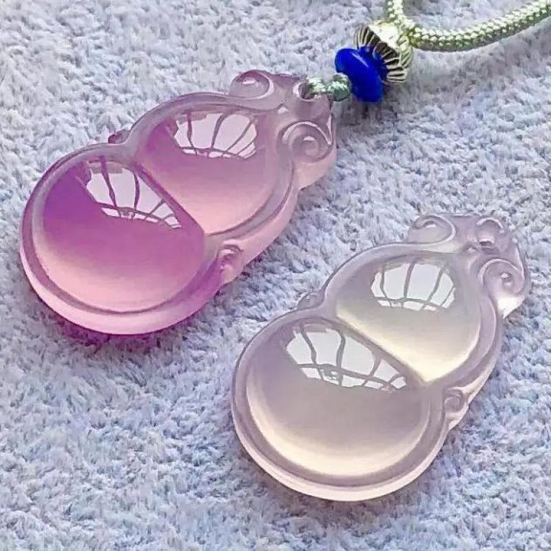 Natural Jades Gourd Pendant With Rope Chain Necklace Women Green Pink Chalcedony Hulu Gourd Fengshui Charms Lucky Amulet Gifts 
Natural Jades Gourd Pendant With Rope Chain Necklace Women Green Pink Chalcedony Hulu Gourd Fengshui Charms Lucky Amulet Gifts