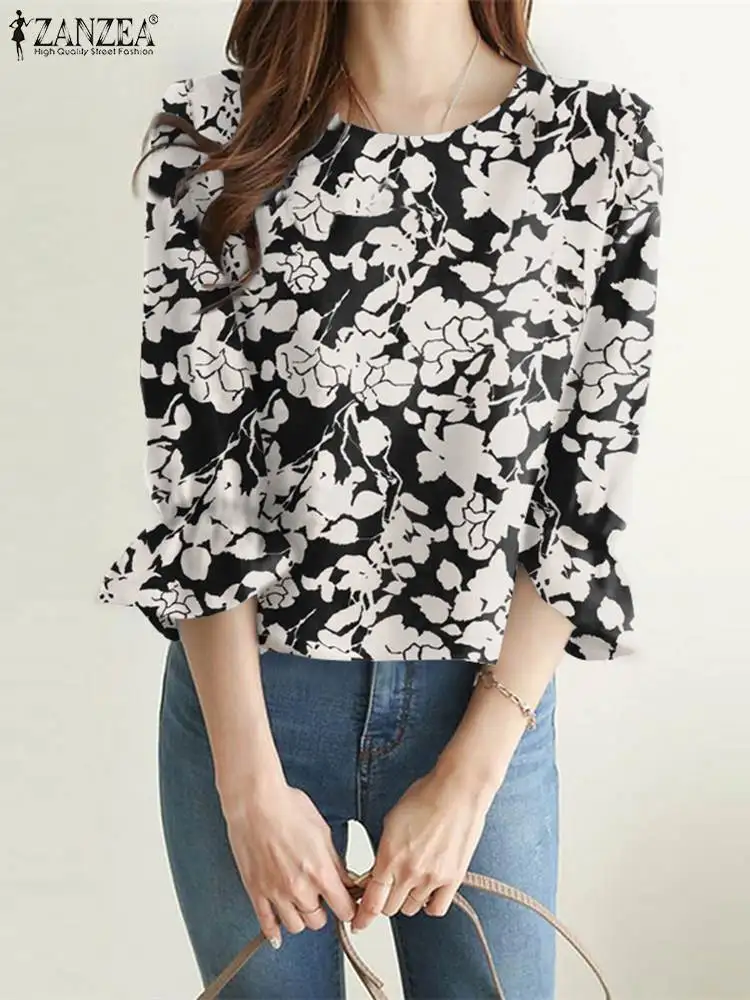ZANZEA Bohemian Ruffles Holiday Blusas Casual Floral Printed Blouse Summer Flare Sleeve O-Neck Chemise Elegant Stylish Shirts
ZANZEA Bohemian Ruffles Holiday Blusas Casual Floral Printed Blouse Summer Flare Sleeve O-Neck Chemise Elegant Stylish Shirts