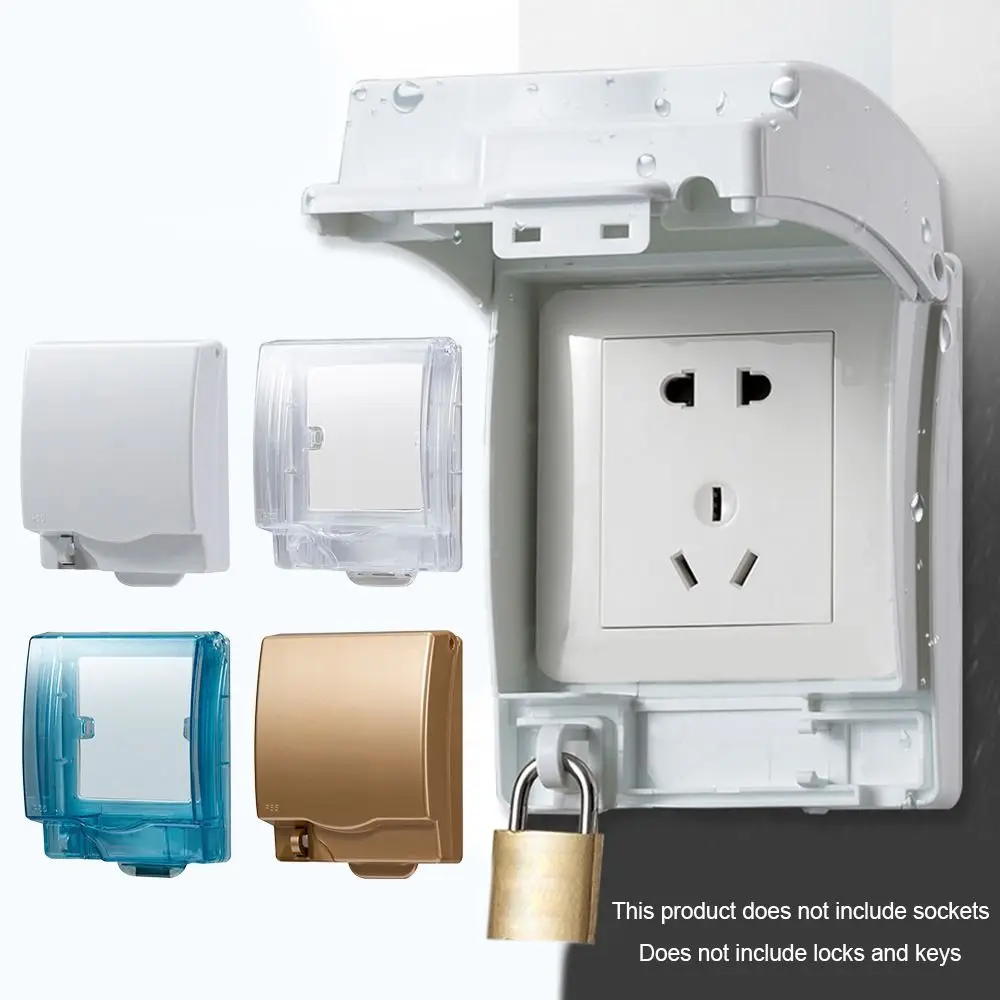 

Protection Wall-mounted Protective Shield Socket Cover Waterproof Dustproof Box Lockable 86 Type Switch Case