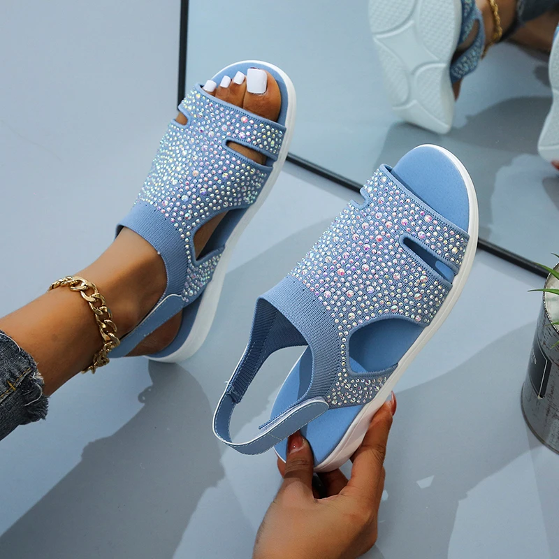Summer New Women Sandals Crystal Mesh Casual Woman Flats Sport Sandals Ladies Fashion Beach Shoes Sandalias Mujer Plus Size 43
Summer New Women Sandals Crystal Mesh Casual Woman Flats Sport Sandals Ladies Fashion Beach Shoes Sandalias Mujer Plus Size 43