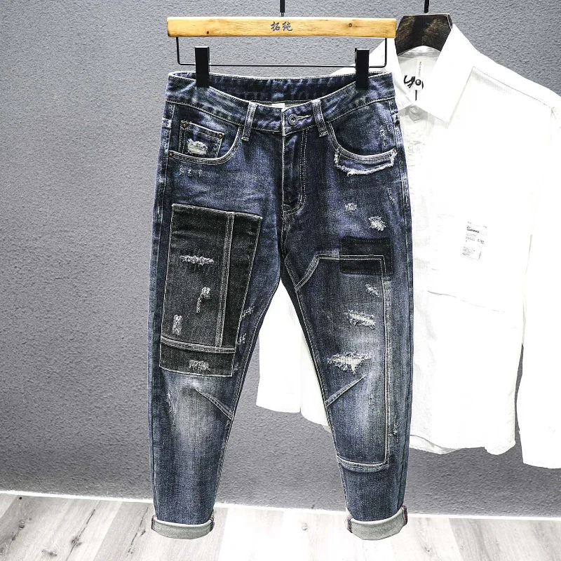 Men's Vintage Harem Jeans Autumn New Fashion Patch Dilapidated Pants Male Hip Hop Street Biker Jeans Denim Trousers
Men's Vintage Harem Jeans Autumn New Fashion Patch Dilapidated Pants Male Hip Hop Street Biker Jeans Denim Trousers