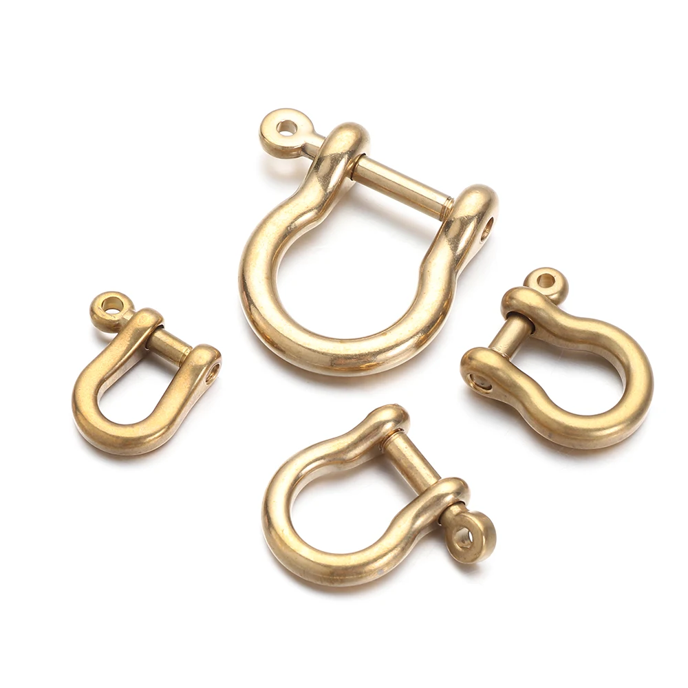 1 шт. Твердый латунный карабин, скоба с бантом, скоба, скоба, брелок, кольцо для ключей, брелок, крючок, винтовой Соединительный крючок, пряжка,...