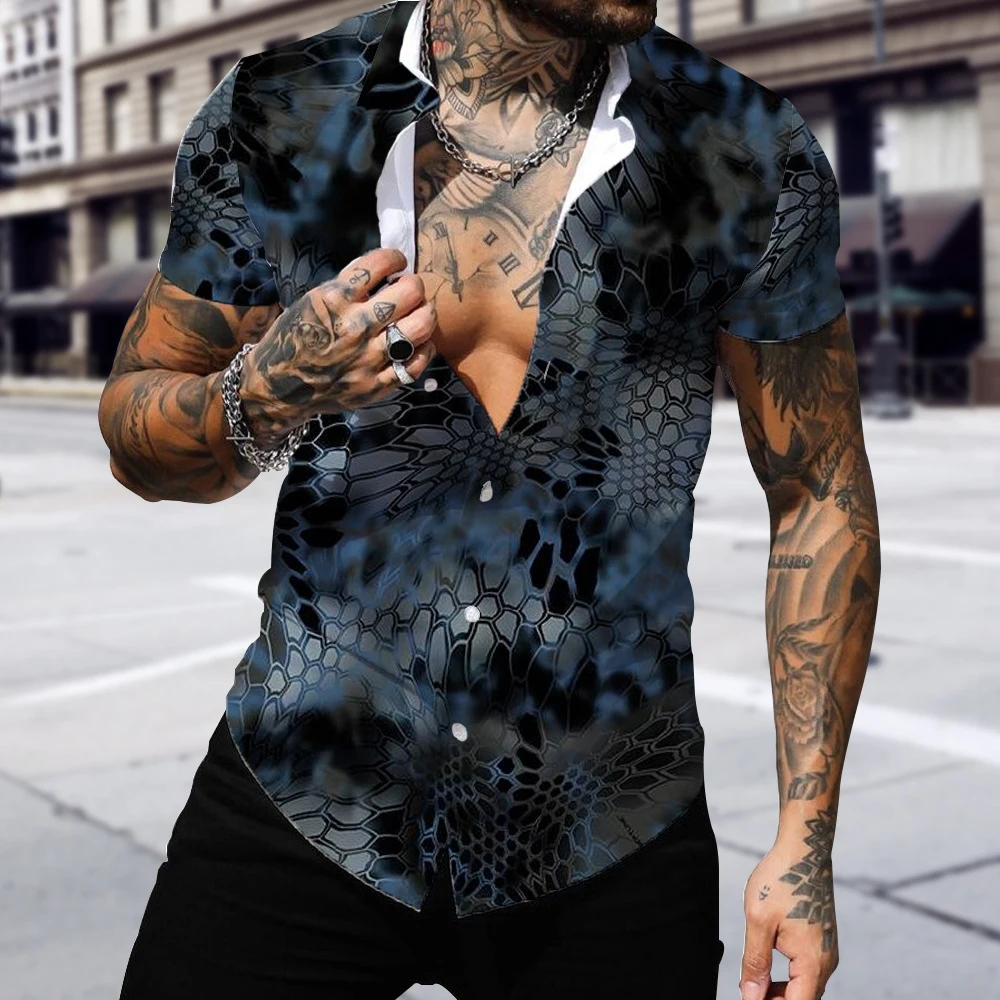 Men Summer Polyester Short Sleeve Shirt Print Casual Hawaiian Beach Male Top Turn-down Collar T-shirts Men's Clothes Blouse
Men Summer Polyester Short Sleeve Shirt Print Casual Hawaiian Beach Male Top Turn-down Collar T-shirts Men's Clothes Blouse