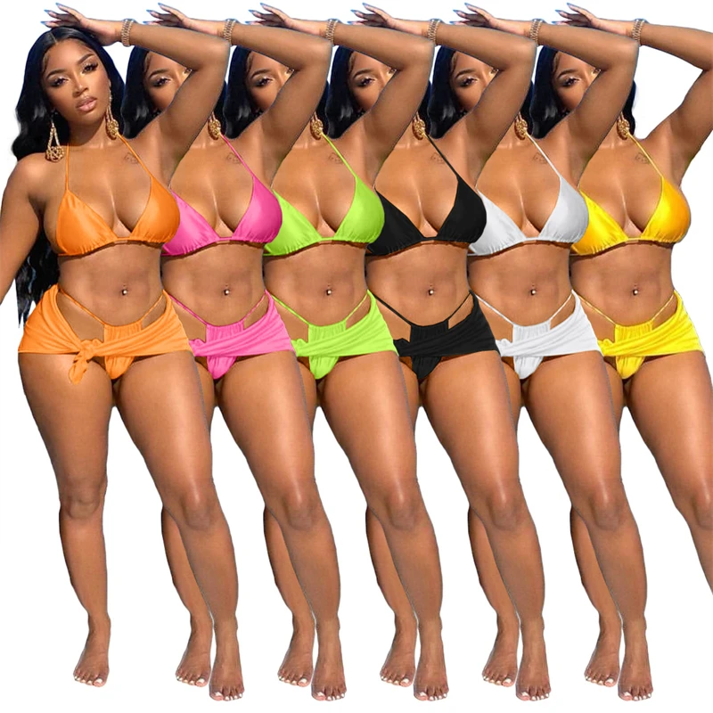 Summer Bikini 3 Piece Set Women Sexy Lace Up Bra Top + Panties + Bandage Mini Skirt Holiday Beach Suit Fashion Swimsuits
Summer Bikini 3 Piece Set Women Sexy Lace Up Bra Top + Panties + Bandage Mini Skirt Holiday Beach Suit Fashion Swimsuits