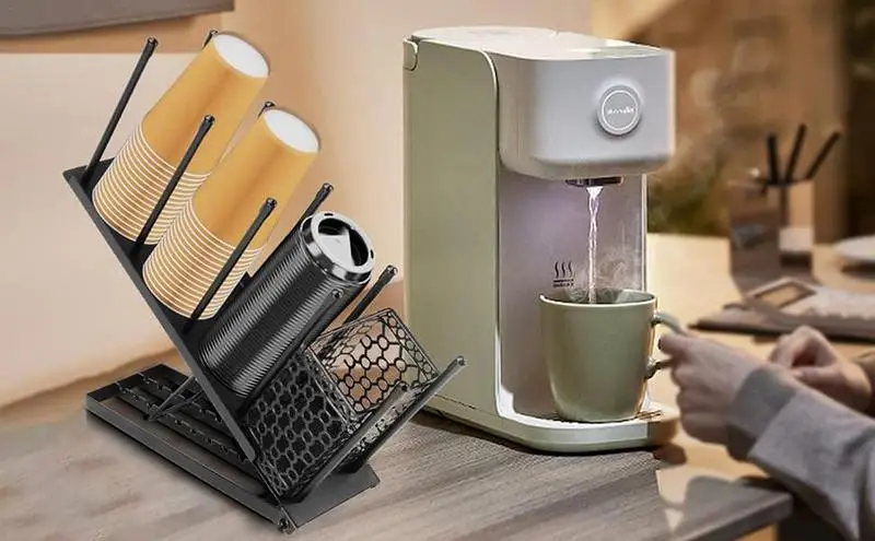 Coffee Cup Holder Coffee Organizer Dispenser Lid Rack Storage Disposable Cups Holders Stand Countertop Beverage Bar Display
Coffee Cup Holder Coffee Organizer Dispenser Lid Rack Storage Disposable Cups Holders Stand Countertop Beverage Bar Display