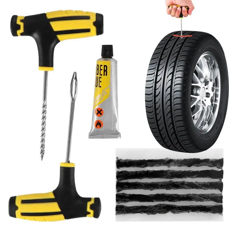Car Tire Repair Tool Kit With Rubber Strip Tubeless Tyre Puncture Studding Plug Set For Truck Motorcycle Vacuum Tire Repair Tool
Car Tire Repair Tool Kit With Rubber Strip Tubeless Tyre Puncture Studding Plug Set For Truck Motorcycle Vacuum Tire Repair Tool