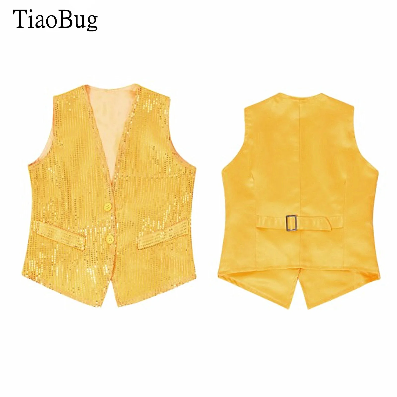 Kids Boys Girls Unisex Shiny Sequins Vest Decorated Button Closure Front Sleeveless Performance Clothes
Kids Boys Girls Unisex Shiny Sequins Vest Decorated Button Closure Front Sleeveless Performance Clothes