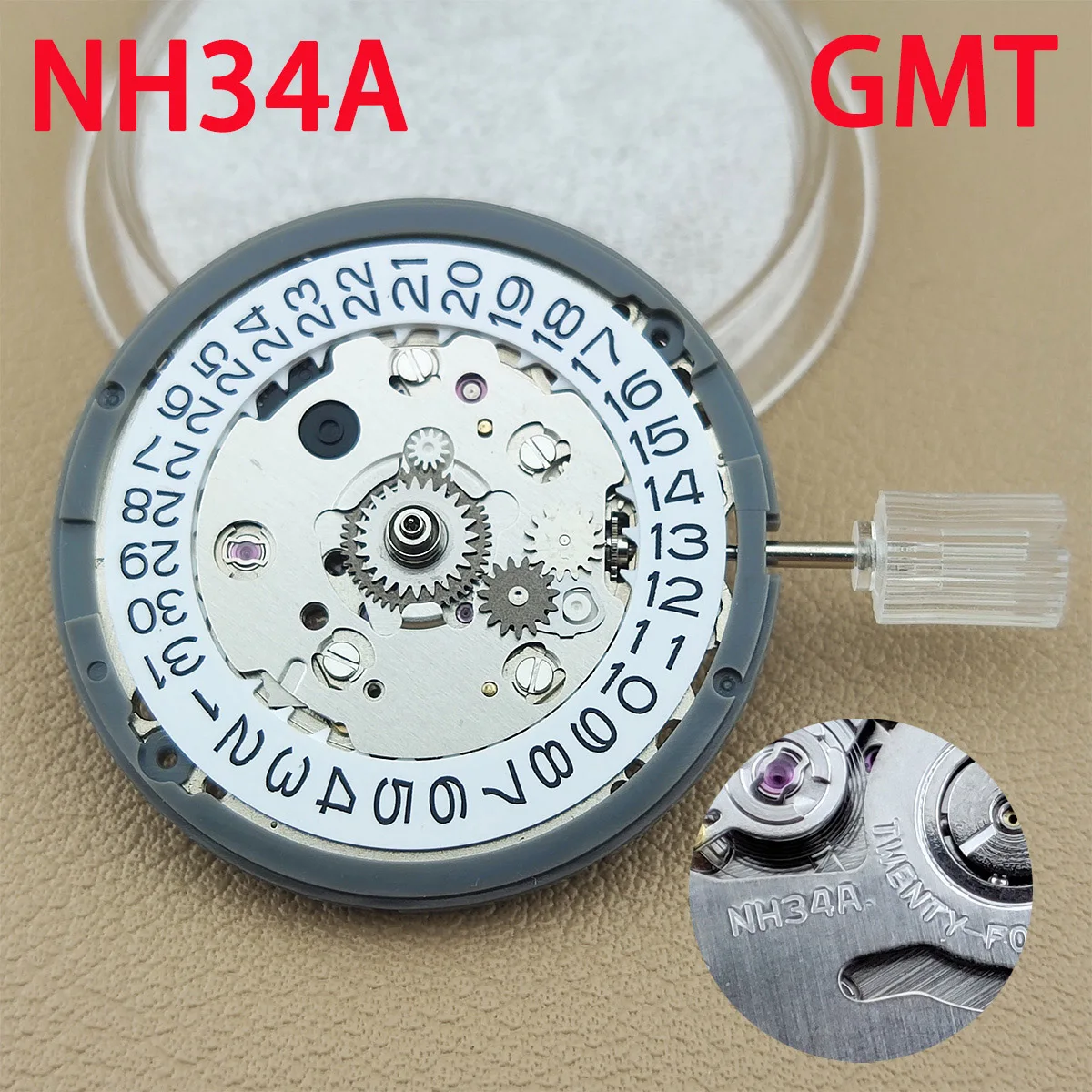 

NH34 Automatic Mechanical nh34 Movement GMT 24 Hours Hands Japan Original Parts NH34A Date at 3.0 High Accuracy Mechanism MOD