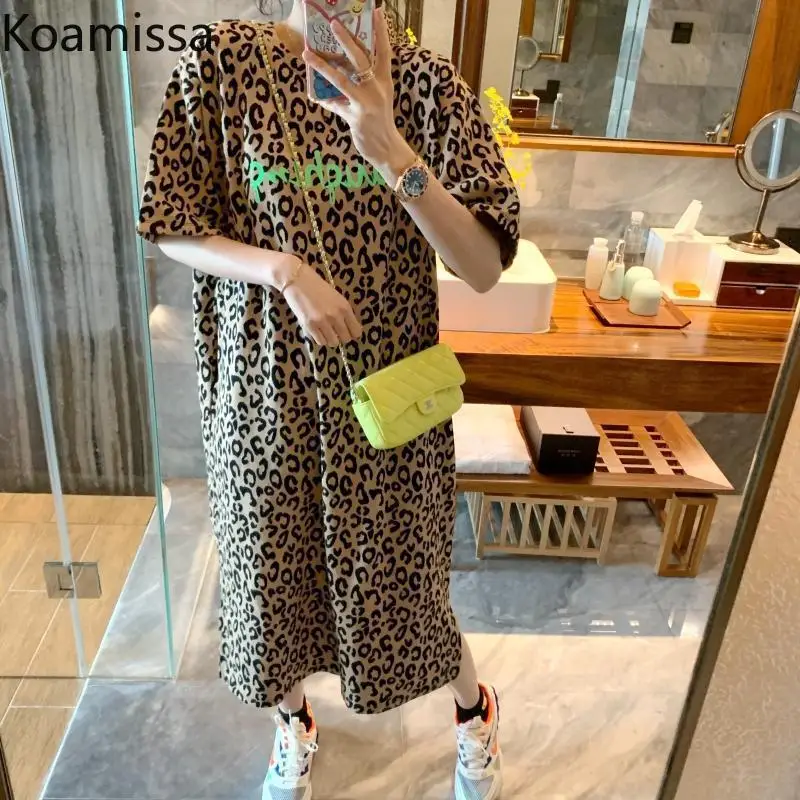Koamissa Oversized Women Long Dress Vintage Leopard Causal Loose Plus Size Tshirt Dresses Summer Short Sleeve Straight Vestidos
Koamissa Oversized Women Long Dress Vintage Leopard Causal Loose Plus Size Tshirt Dresses Summer Short Sleeve Straight Vestidos