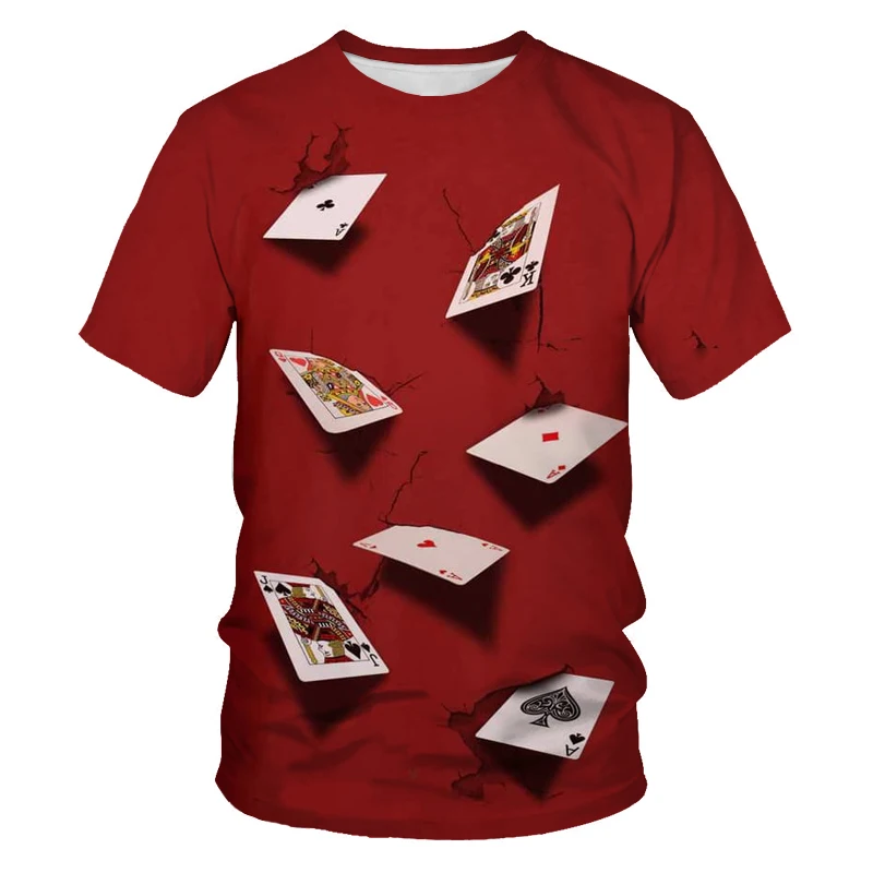Summer Men's Fun T-Shirt Hip Hop Playing Cards 3D Printing Loose and Comfortable Athletic Casual Crew Neck High Quality Crew Top
Summer Men's Fun T-Shirt Hip Hop Playing Cards 3D Printing Loose and Comfortable Athletic Casual Crew Neck High Quality Crew Top