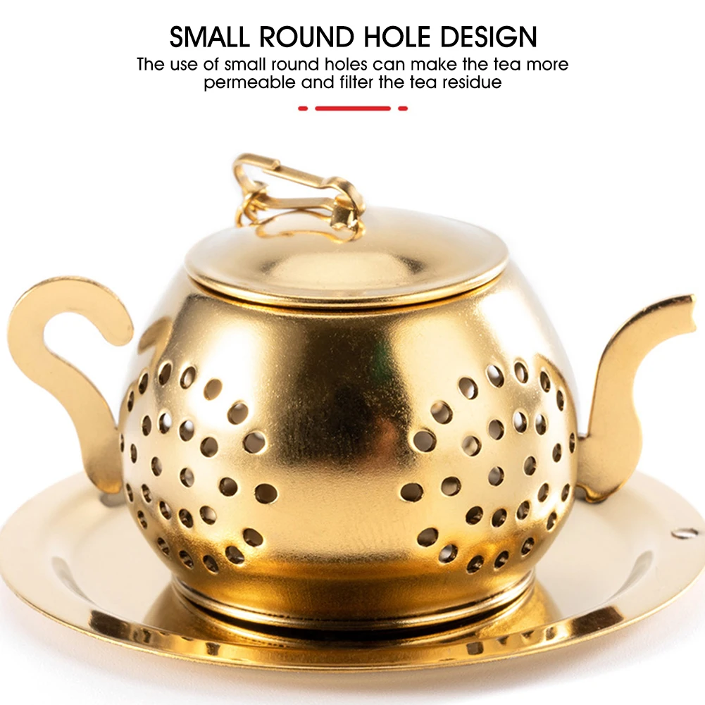 New Teapot Shape Loose Tea Infuser Stainless Steel Leaf Tea Maker Strainer with Chain Drip Tray Herbal Spice Filter WithDish
New Teapot Shape Loose Tea Infuser Stainless Steel Leaf Tea Maker Strainer with Chain Drip Tray Herbal Spice Filter WithDish