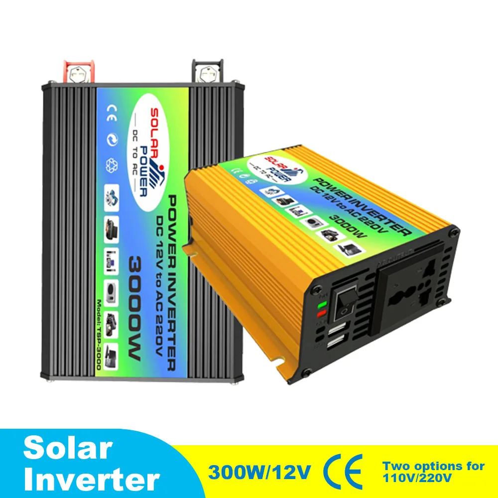 300W 12V To 220V/110V LED Solar and Car Power Inverter Converter Charger Adapter Dual USB Voltage Transformer Modified Sine Wave
300W 12V To 220V/110V LED Solar and Car Power Inverter Converter Charger Adapter Dual USB Voltage Transformer Modified Sine Wave