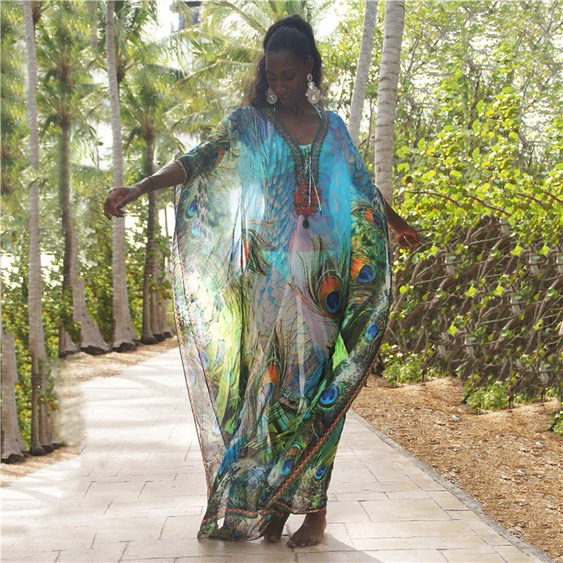 Women Tunic Swimsuit Cover Up Pareo Beach Clothes Dress 2022 Green Feathers Print Sexy Bikini Polyester Outings Wear Pareos Free
Women Tunic Swimsuit Cover Up Pareo Beach Clothes Dress 2022 Green Feathers Print Sexy Bikini Polyester Outings Wear Pareos Free