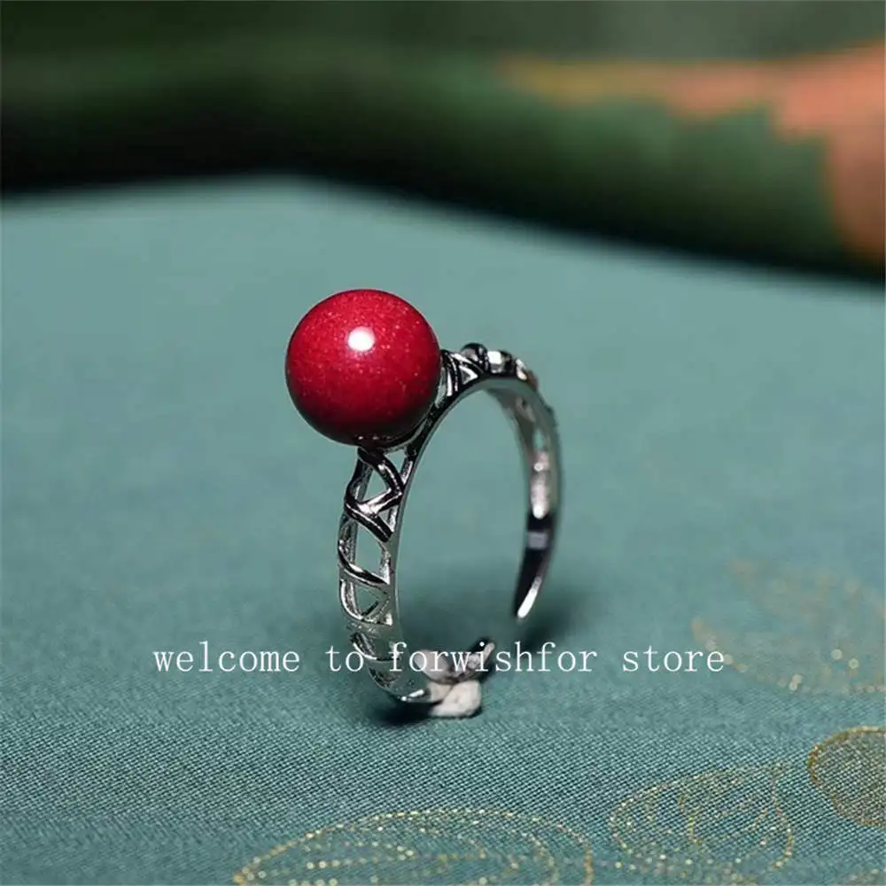 925 Silver Ring High Content 8mm Red Cinnabar Finger Ring Female Cinnabar Ring Auspicious Meaning Talisman Away Evil
925 Silver Ring High Content 8mm Red Cinnabar Finger Ring Female Cinnabar Ring Auspicious Meaning Talisman Away Evil