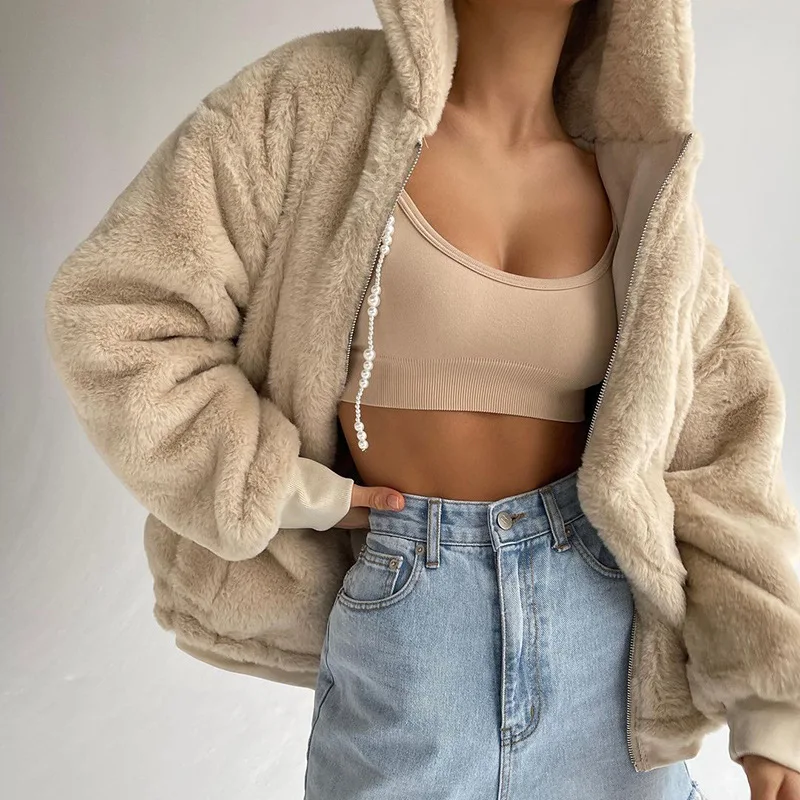 Winter Lamb Wool Loose Coat Fleece Sweater Zipper Hooded Long Thick Fluffy Warmth Wear Women's Hoodie Coat Jackets for Women
Winter Lamb Wool Loose Coat Fleece Sweater Zipper Hooded Long Thick Fluffy Warmth Wear Women's Hoodie Coat Jackets for Women