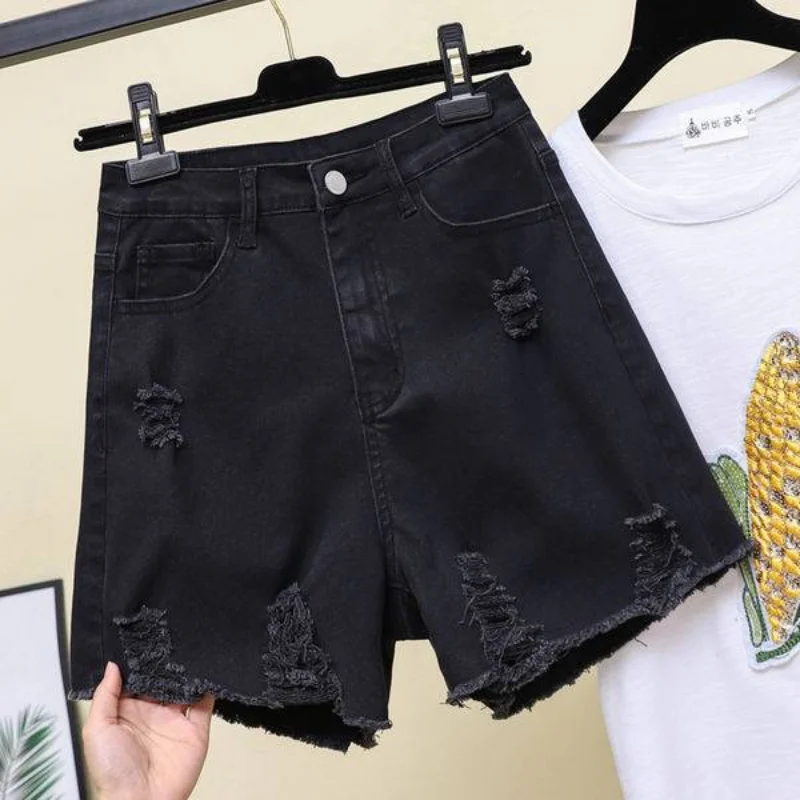 Women's Short Ripped Jeans with Tassels for Summer Women Shorts with Pocket and Button Zip Solid High Waist Slim Mini Denim Pant
Women's Short Ripped Jeans with Tassels for Summer Women Shorts with Pocket and Button Zip Solid High Waist Slim Mini Denim Pant