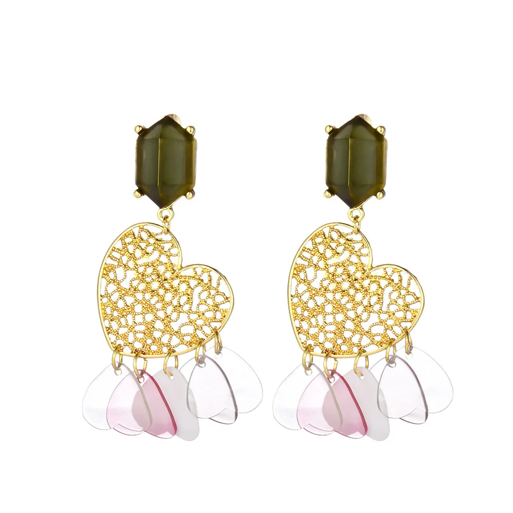 Creative Design Shiny Love Shaped Colorful Transparent Acrylic Tassle Earrings Vintage Elegant Big Hollow Heart Jewelry Aretes
Creative Design Shiny Love Shaped Colorful Transparent Acrylic Tassle Earrings Vintage Elegant Big Hollow Heart Jewelry Aretes