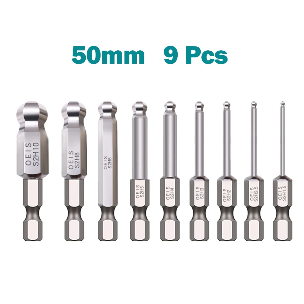 9Pcs 50mm Magnetic Ball End Hexagon Head Hex Alloy Steel Screwdriver Bits Drill Set 1.5/2/2.5/3/4/5/6/8/10mm Power Tool
9Pcs 50mm Magnetic Ball End Hexagon Head Hex Alloy Steel Screwdriver Bits Drill Set 1.5/2/2.5/3/4/5/6/8/10mm Power Tool