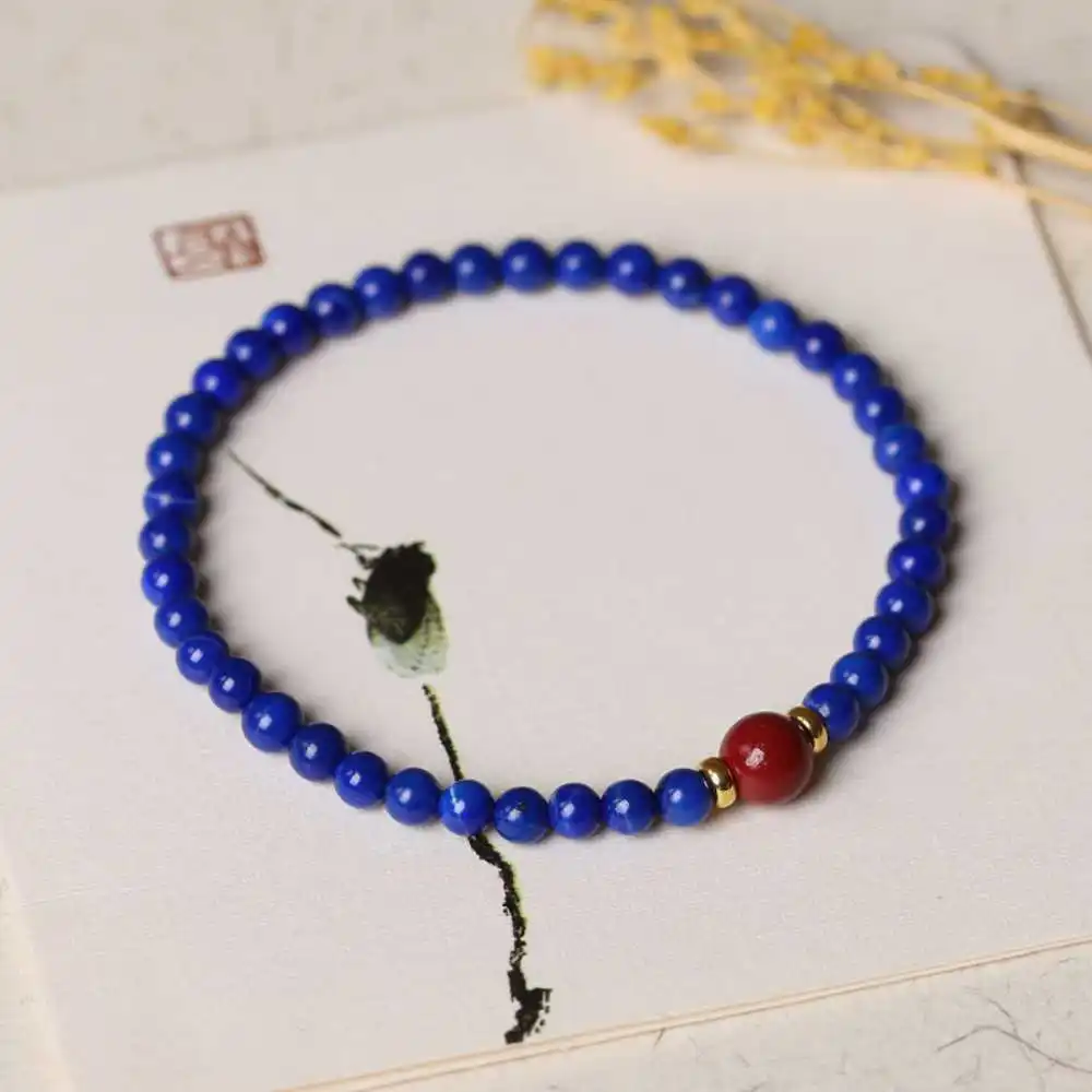 4MM Natural Lapis Lazuli Cinnabar Beads Yoga Bracelet Gift Thanksgiving Day Wrist Bless Mental Practice Cuff National Style Diy
4MM Natural Lapis Lazuli Cinnabar Beads Yoga Bracelet Gift Thanksgiving Day Wrist Bless Mental Practice Cuff National Style Diy