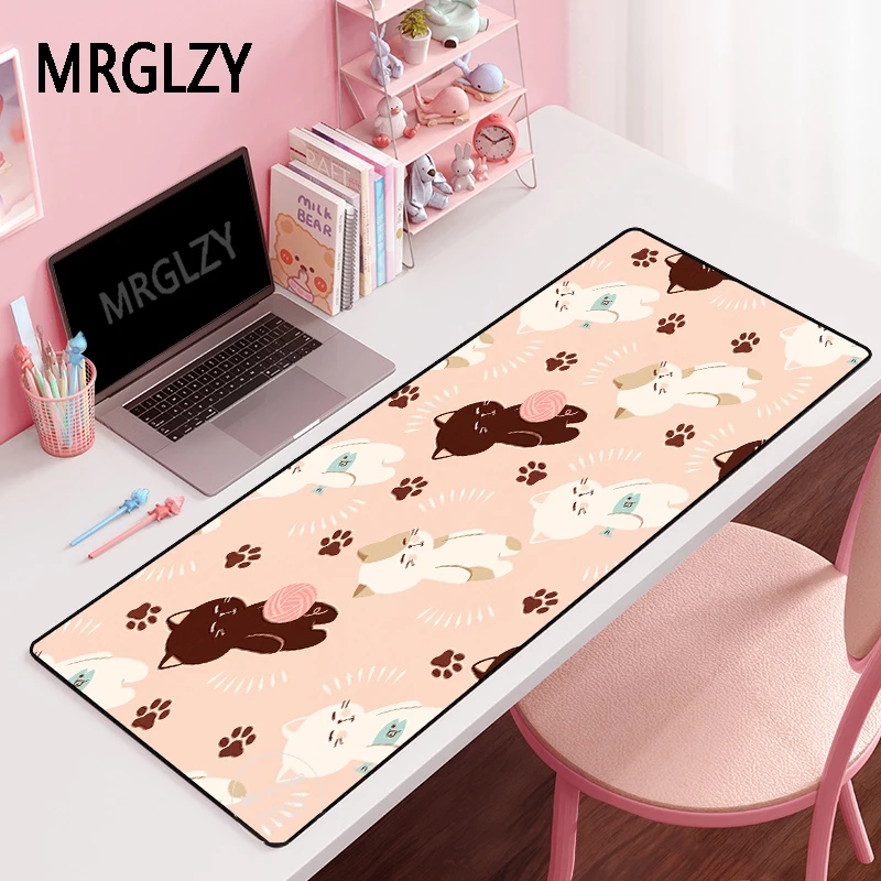 

MRGLZY, Прямая поставка, Kawaii, кошки, большой Настольный коврик, компьютерные игровые периферийные аксессуары, коврик для мыши для LOL