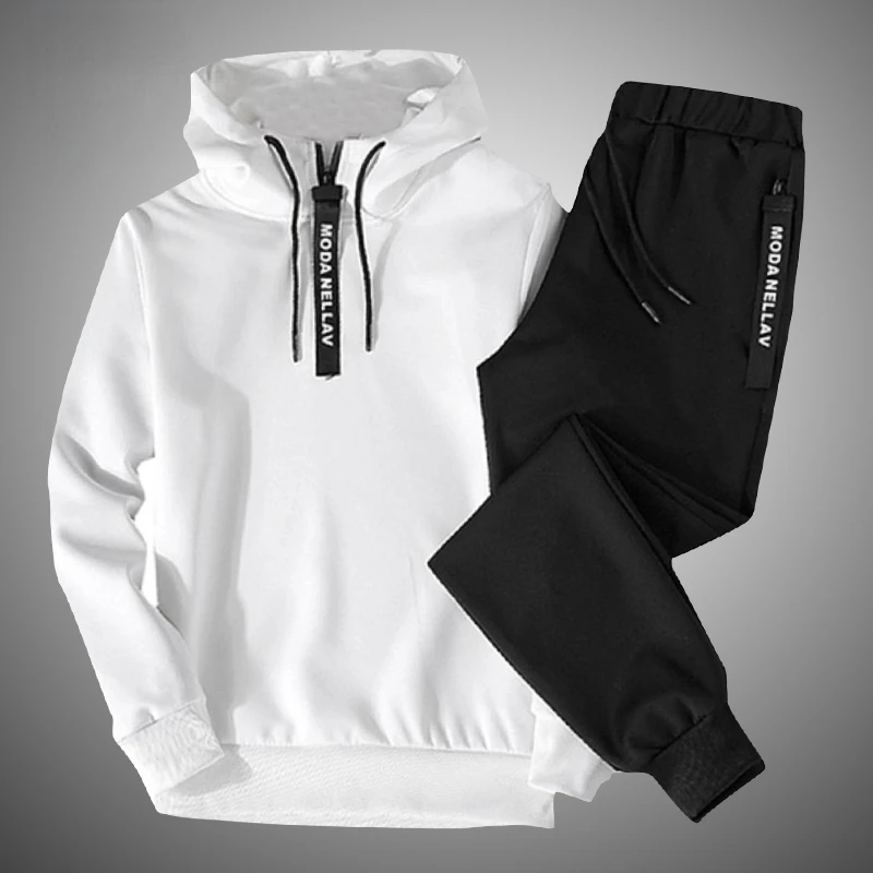 Solid Color Men's Sportswear Sets Patchwork Zipper Tracksuit Men Spring Casual Hooded Sweatshirt Hoodies 2PC+Pants Jogging Suit
Solid Color Men's Sportswear Sets Patchwork Zipper Tracksuit Men Spring Casual Hooded Sweatshirt Hoodies 2PC+Pants Jogging Suit