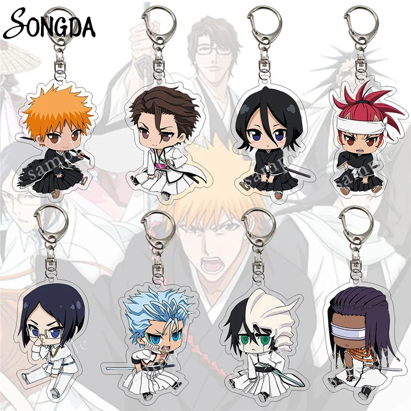 Аниме отбеливающие акриловые брелки для ключей Kurosaki Ichigo Ishida Uryuu Kuchiki Рукия