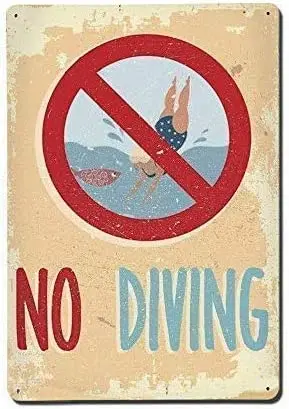 Vintage Bar Metal Tin Sign No Diving Sign Iron Wall Sign Vintage Iron Painting Metal Plate
Vintage Bar Metal Tin Sign No Diving Sign Iron Wall Sign Vintage Iron Painting Metal Plate