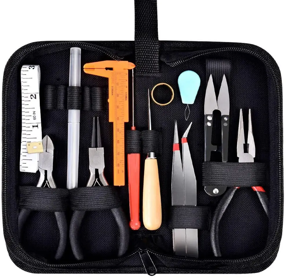 18pcs/set Jewelry Making Tool with Pliers Set With Round Nose Plier Side Cutting Pliers Wire Cutter Scissor Beading Tweezer
18pcs/set Jewelry Making Tool with Pliers Set With Round Nose Plier Side Cutting Pliers Wire Cutter Scissor Beading Tweezer