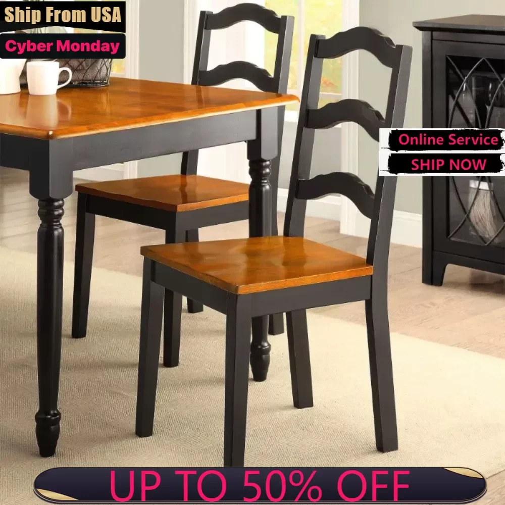 Autumn Lane Ladder Back Dining Chairs, Set of 2, Black and Oak Chairs Dining Room
Autumn Lane Ladder Back Dining Chairs, Set of 2, Black and Oak Chairs Dining Room