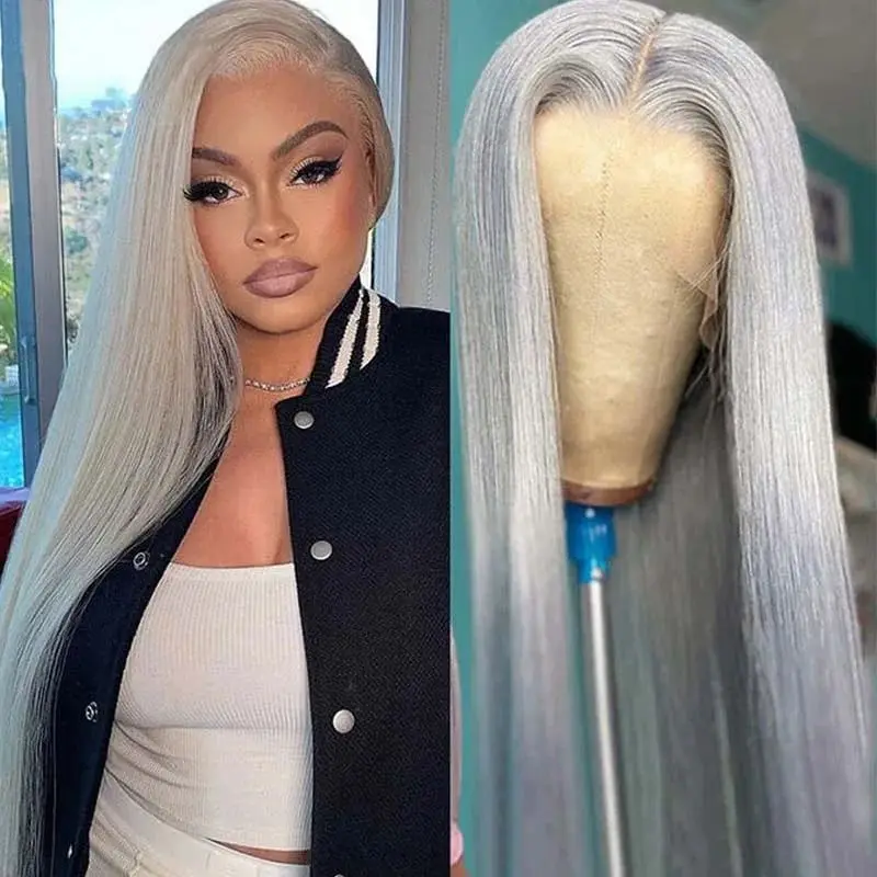Glueless Ice Cold Grey Platinum Blonde 13x6 HD Lace Frontal Wig Human Hair Transparent Full Lace Human Hair Wigs Silky Straight
Glueless Ice Cold Grey Platinum Blonde 13x6 HD Lace Frontal Wig Human Hair Transparent Full Lace Human Hair Wigs Silky Straight