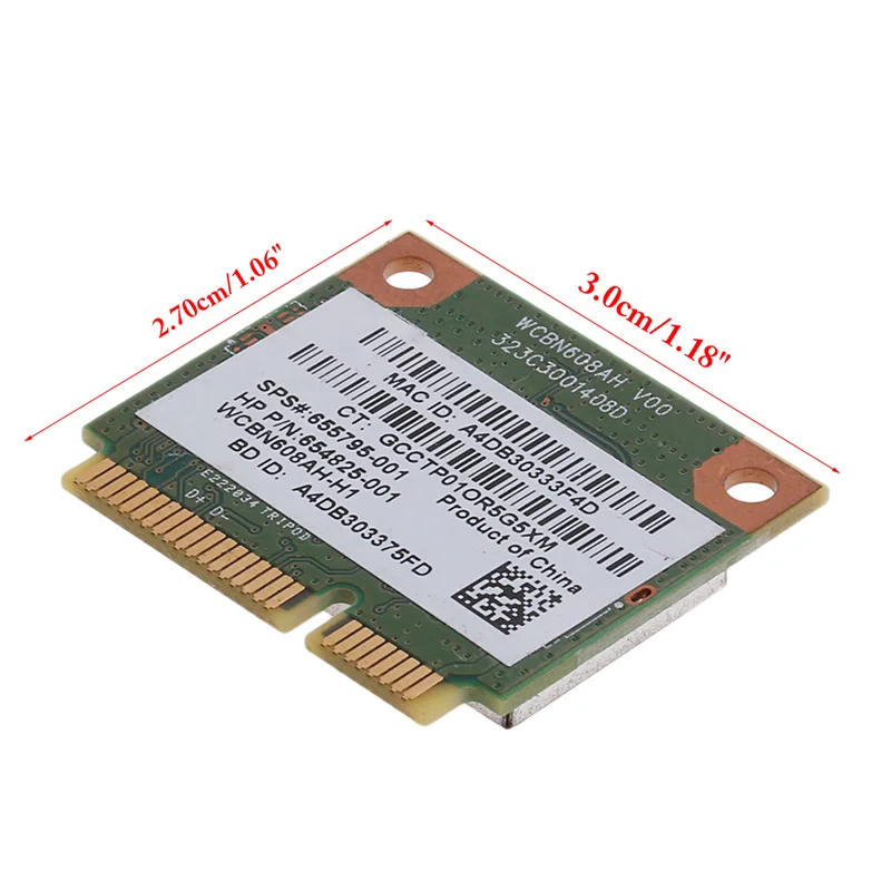 M2EC Bluetooth-compatible Wireless Mini PCIE Card 802.11bgn 655795-001 654825-001
M2EC Bluetooth-compatible Wireless Mini PCIE Card 802.11bgn 655795-001 654825-001
